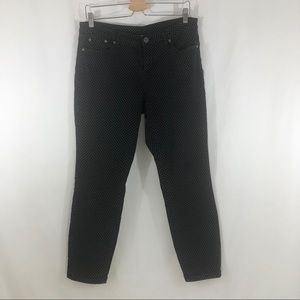 ANDREA JOVINE Polka-Dot Black Stretch Jeans